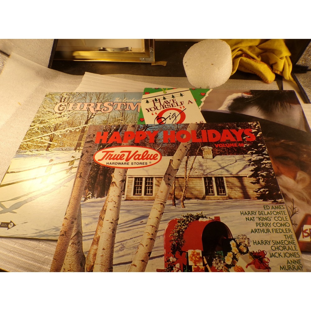 Vintage Christmas Vinyl Record Lot True Value Happy Holiday Bing Crosby Nat King